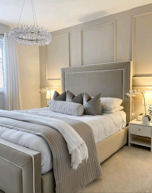 Abra Bed with White Piping